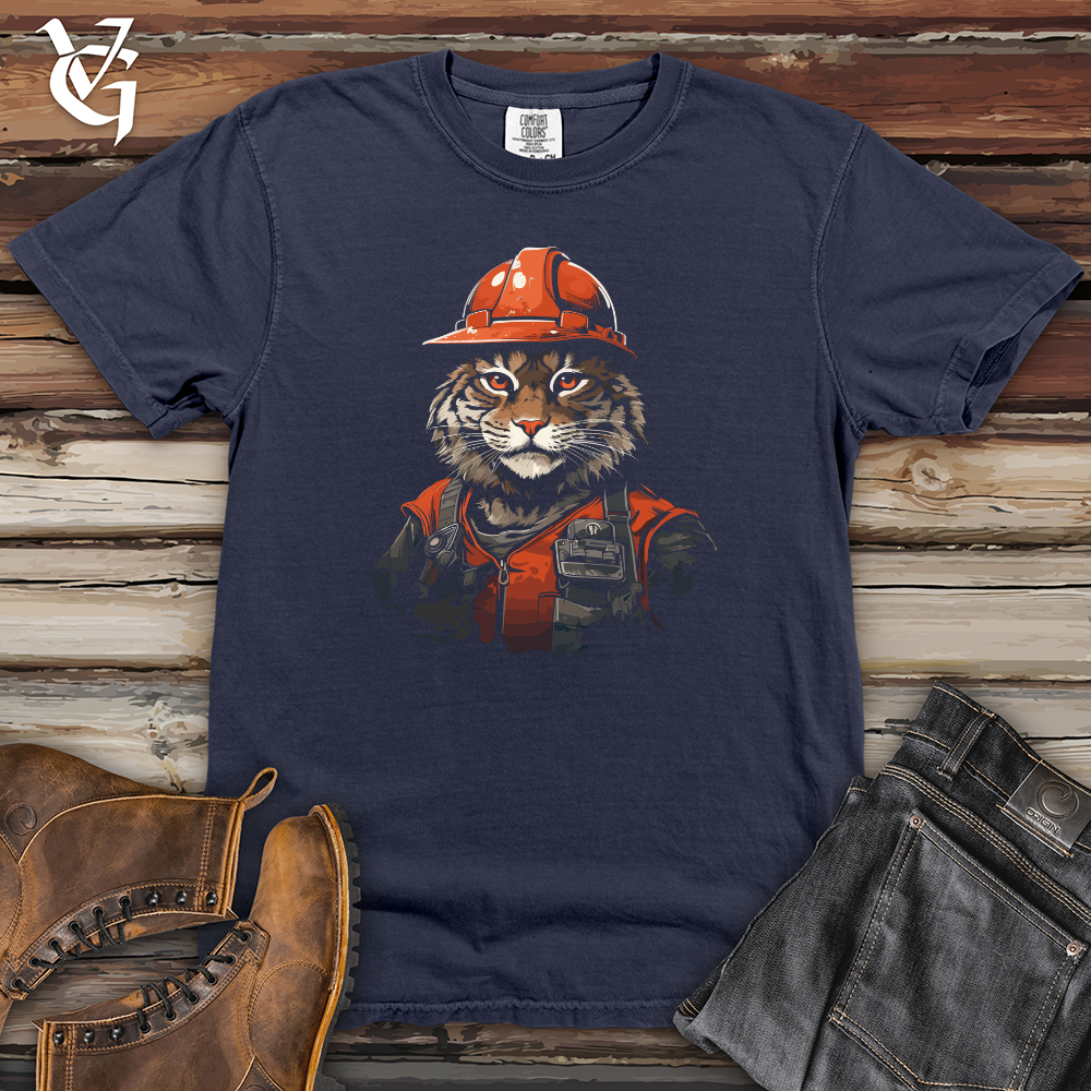 Viking Goods Construction Cat Chief Heavy Cotton Comfort Colors Tee Navy / L