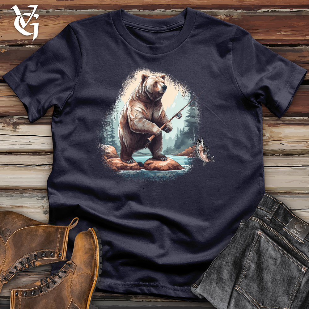 Viking Goods Fishing Bear Cotton Tee Navy / L