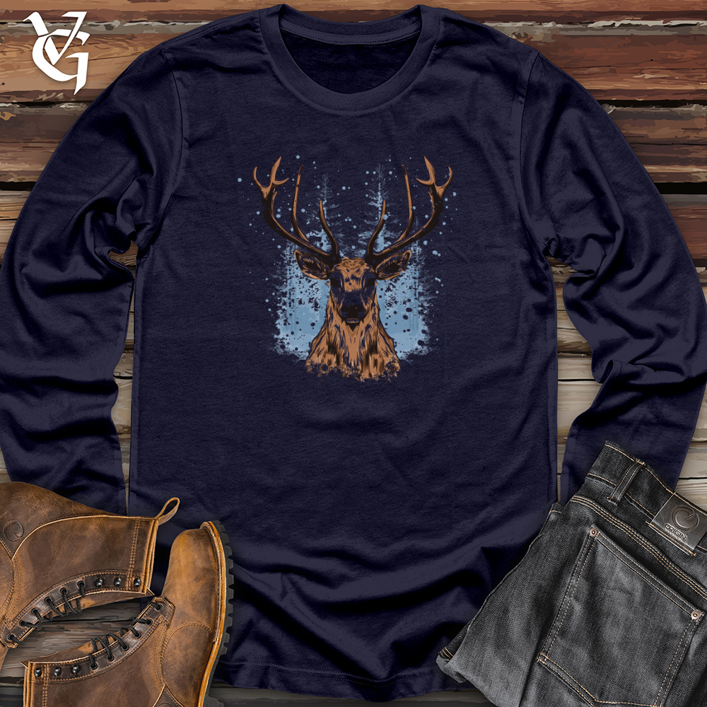 Viking Goods Frosty Antler Cascade Long Sleeve Navy / L