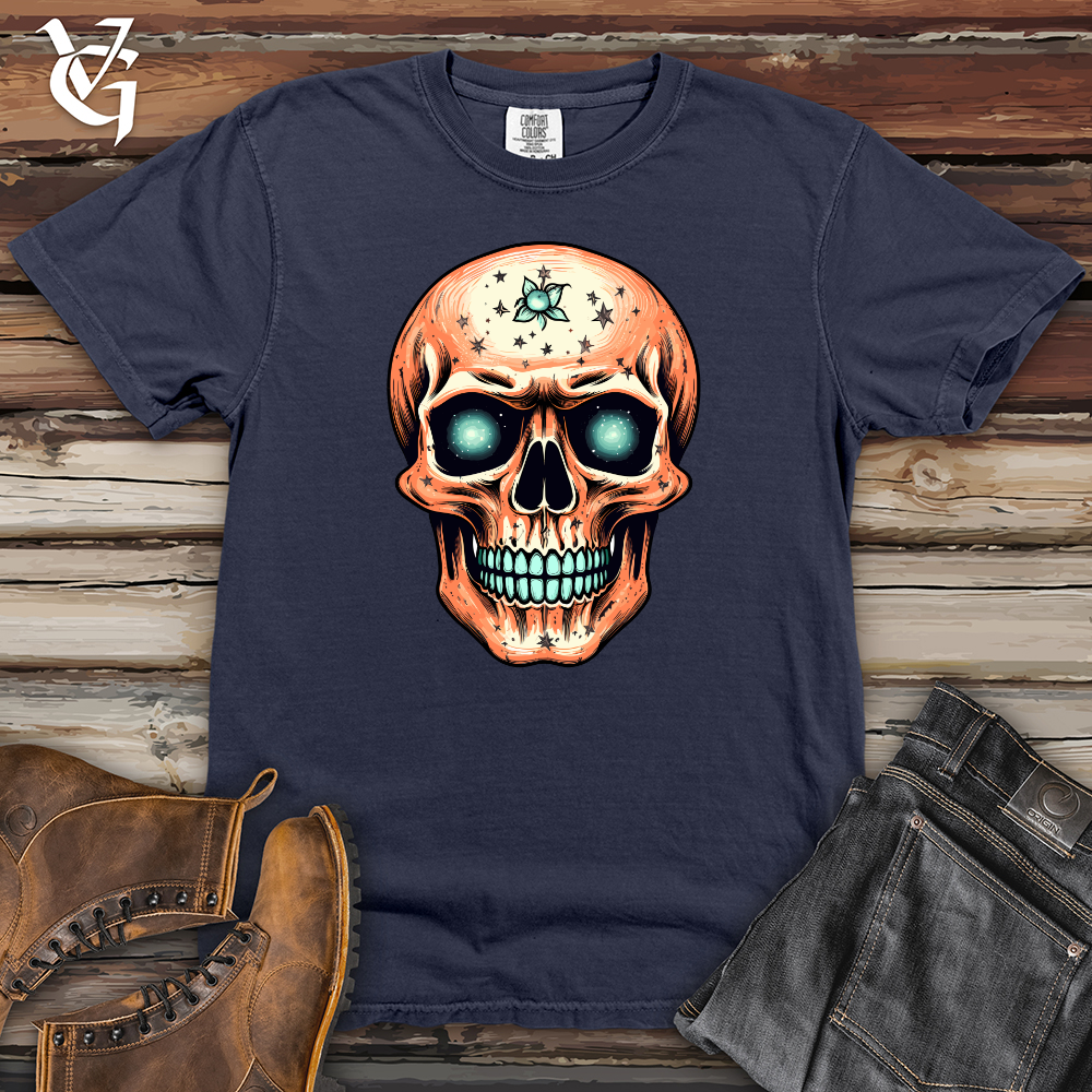 Viking Goods Galactic Peach Skull Heavy Cotton Comfort Colors Tee Navy / L