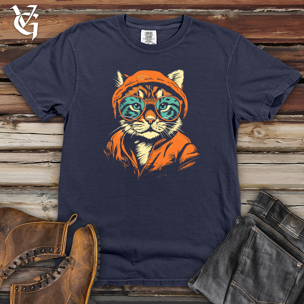 Viking Goods Hipster Cat Attitude Heavy Cotton Comfort Colors Tee Navy / L