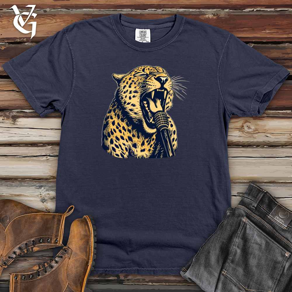 Viking Goods Leopard Rockstar Roar Heavy Cotton Comfort Colors Tee Navy / L