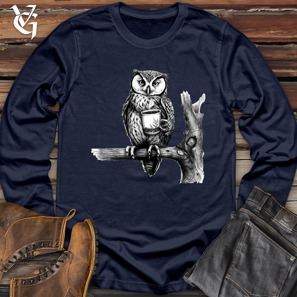 Viking Goods Owl Brew Softstyle Long Sleeve Navy / L