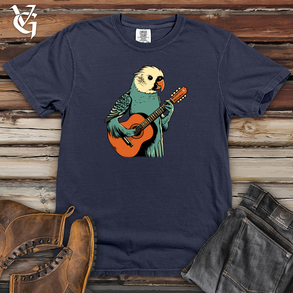 Viking Goods Parakeet Strumming Guitar Heavy Cotton Comfort Colors Tee Navy / L