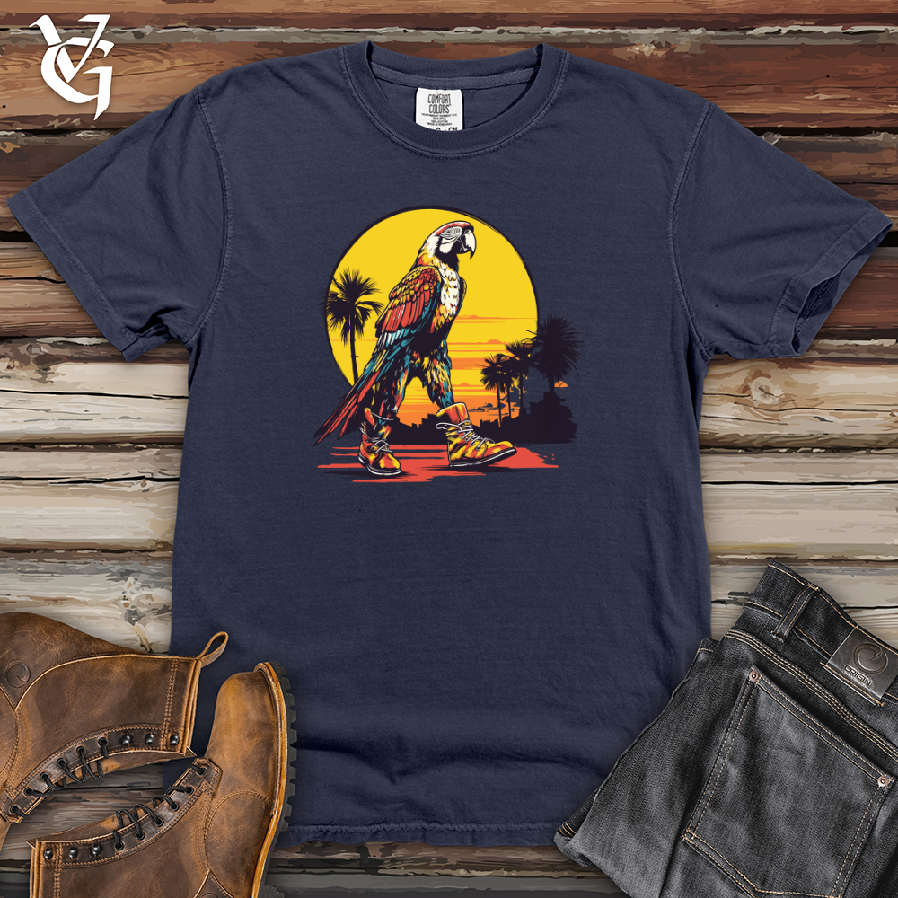 Viking Goods Parrot Sneaker Sunset Heavy Cotton Comfort Colors Tee Navy / L
