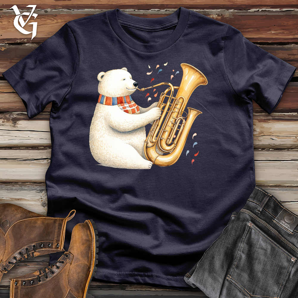Viking Goods Polar Bear Tuba Player Cotton Tee Navy / L