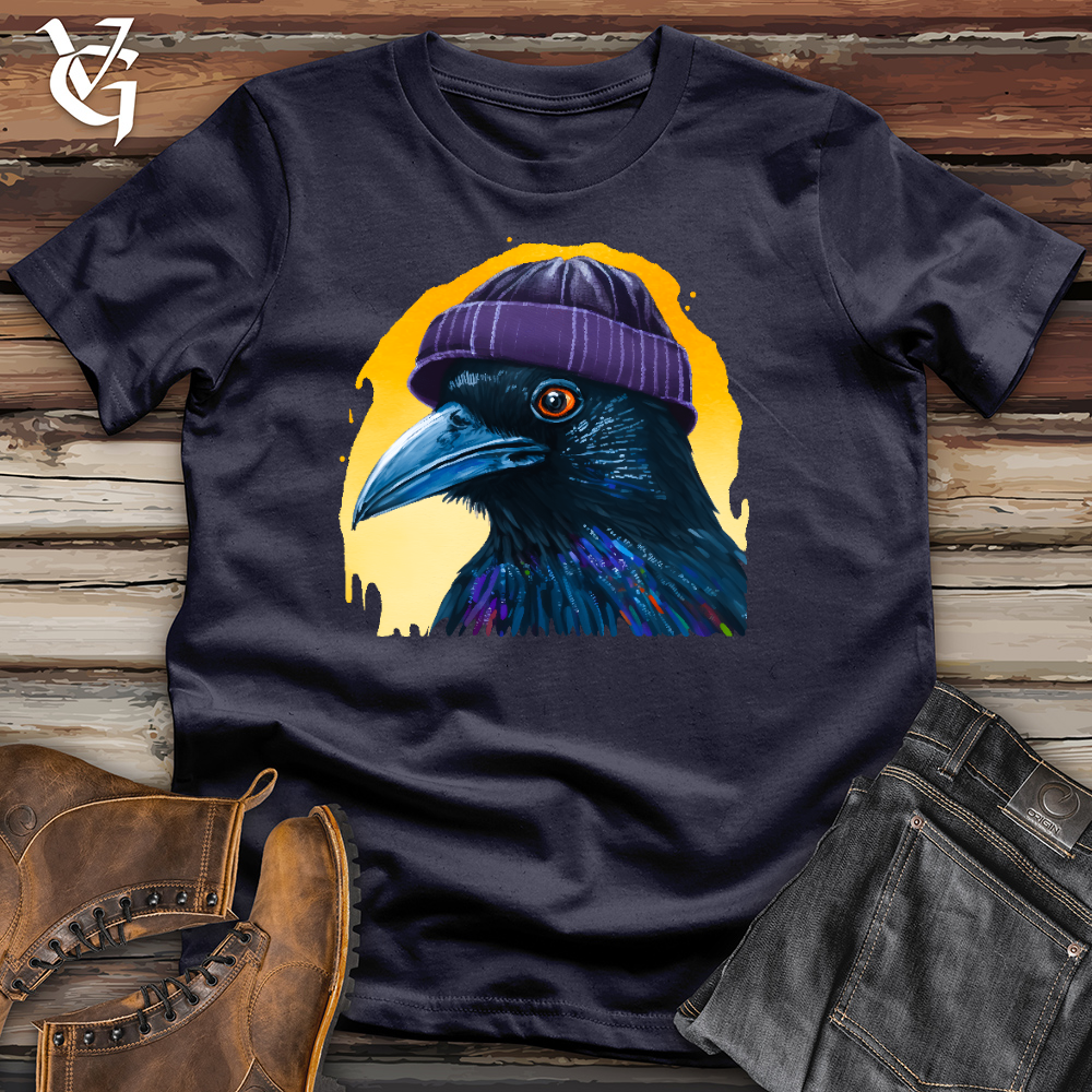 Viking Goods Raven Beanie Cotton Tee Navy / L