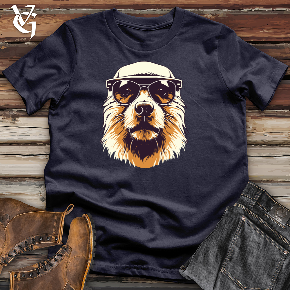 Viking Goods Retro Shades Beaver Cotton Tee Navy / L