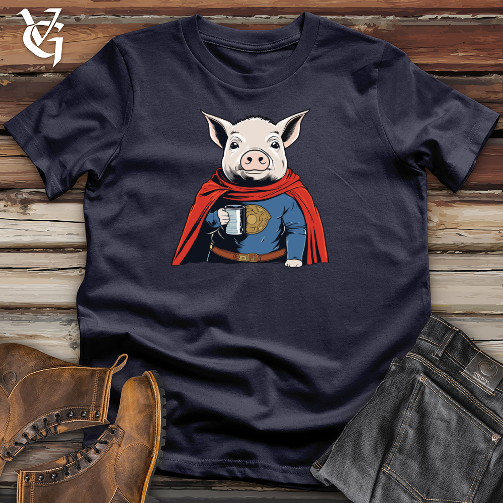 Viking Goods Super Hero Pig Cotton Tee Navy / L