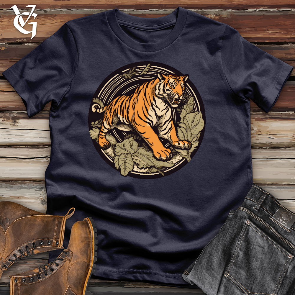 Viking Goods Tiger In The Midnight Cotton Tee Navy / L