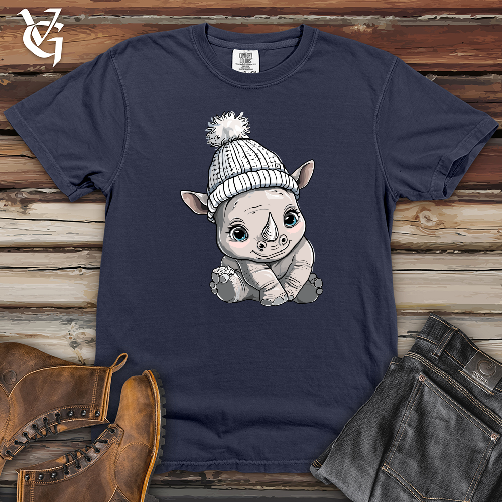 Viking Goods Winter Rhino Cuddles Heavy Cotton Comfort Colors Tee Navy / L