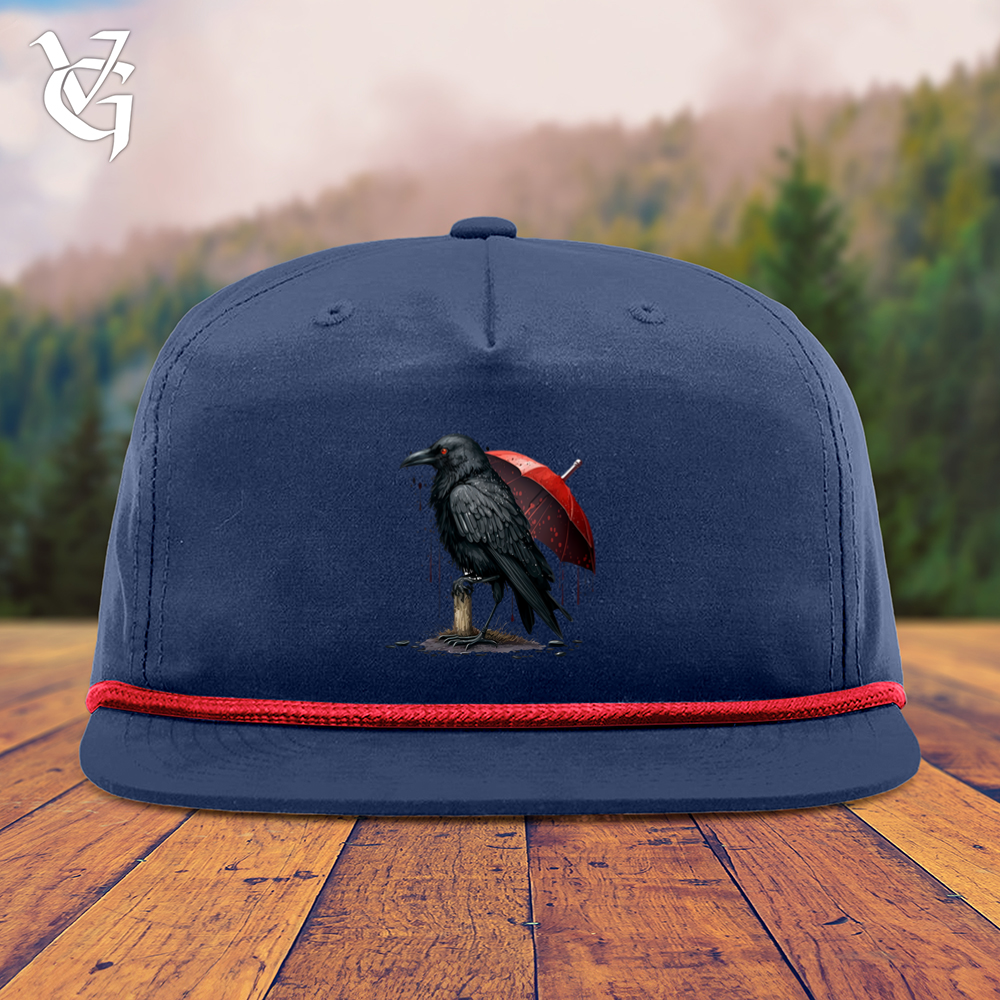 Viking Goods Raven In The Rain Snapback Cap Navy/ Red