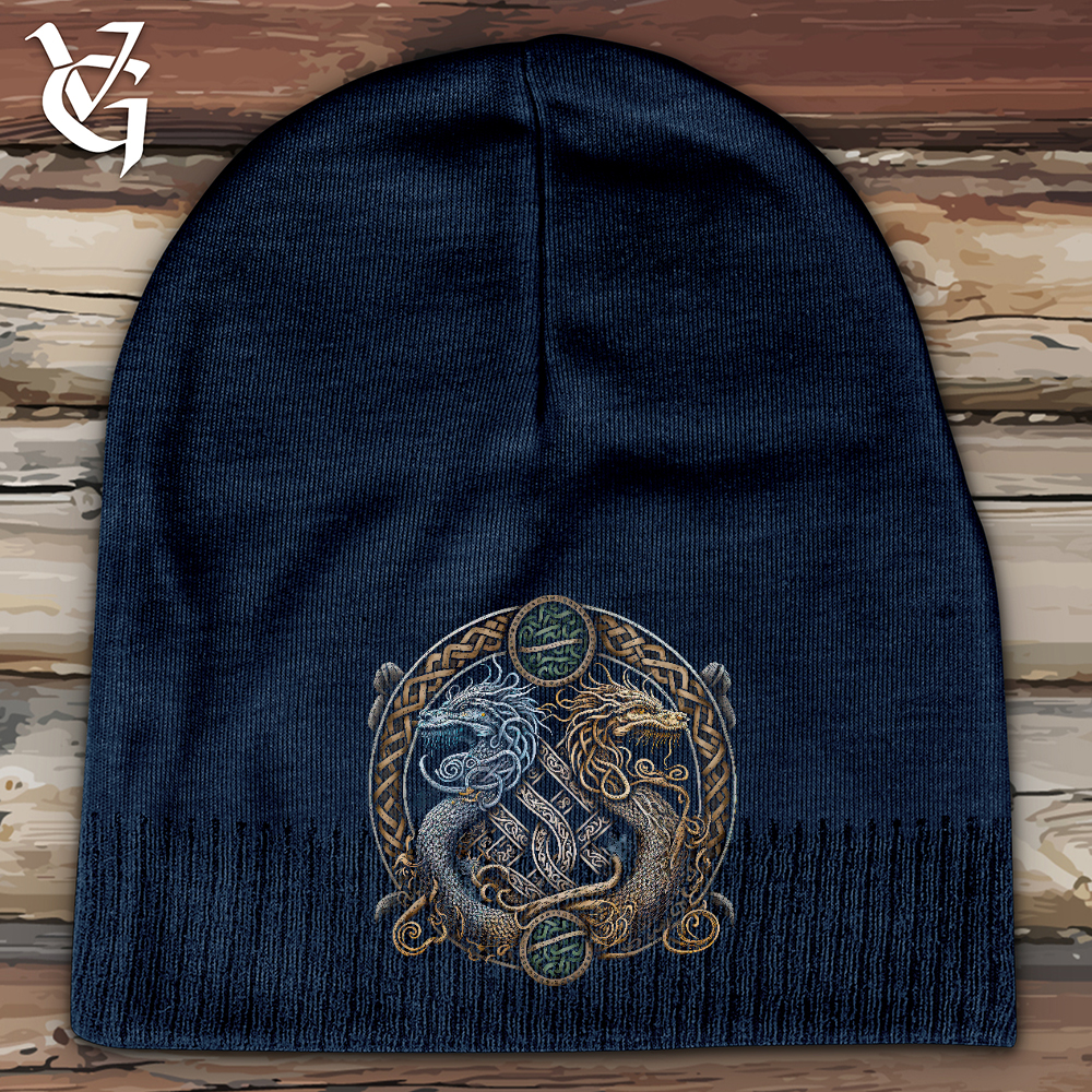 Viking Goods Two Dragons Beanie Navy