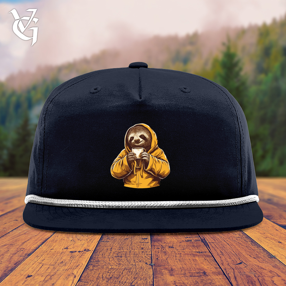 Viking Goods Sloth Coffee Snapback Cap Navy/ White