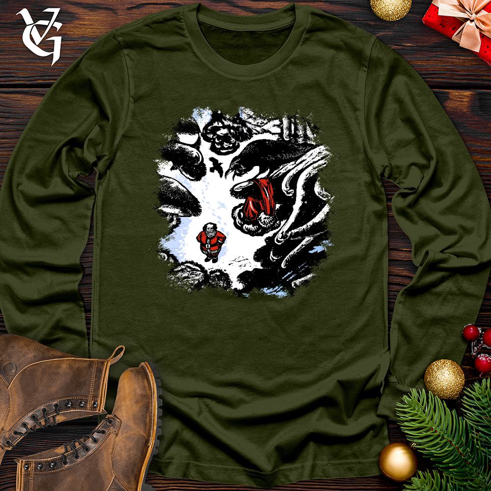 Viking Goods Christmas Raven Thief Long Sleeve Olive / L