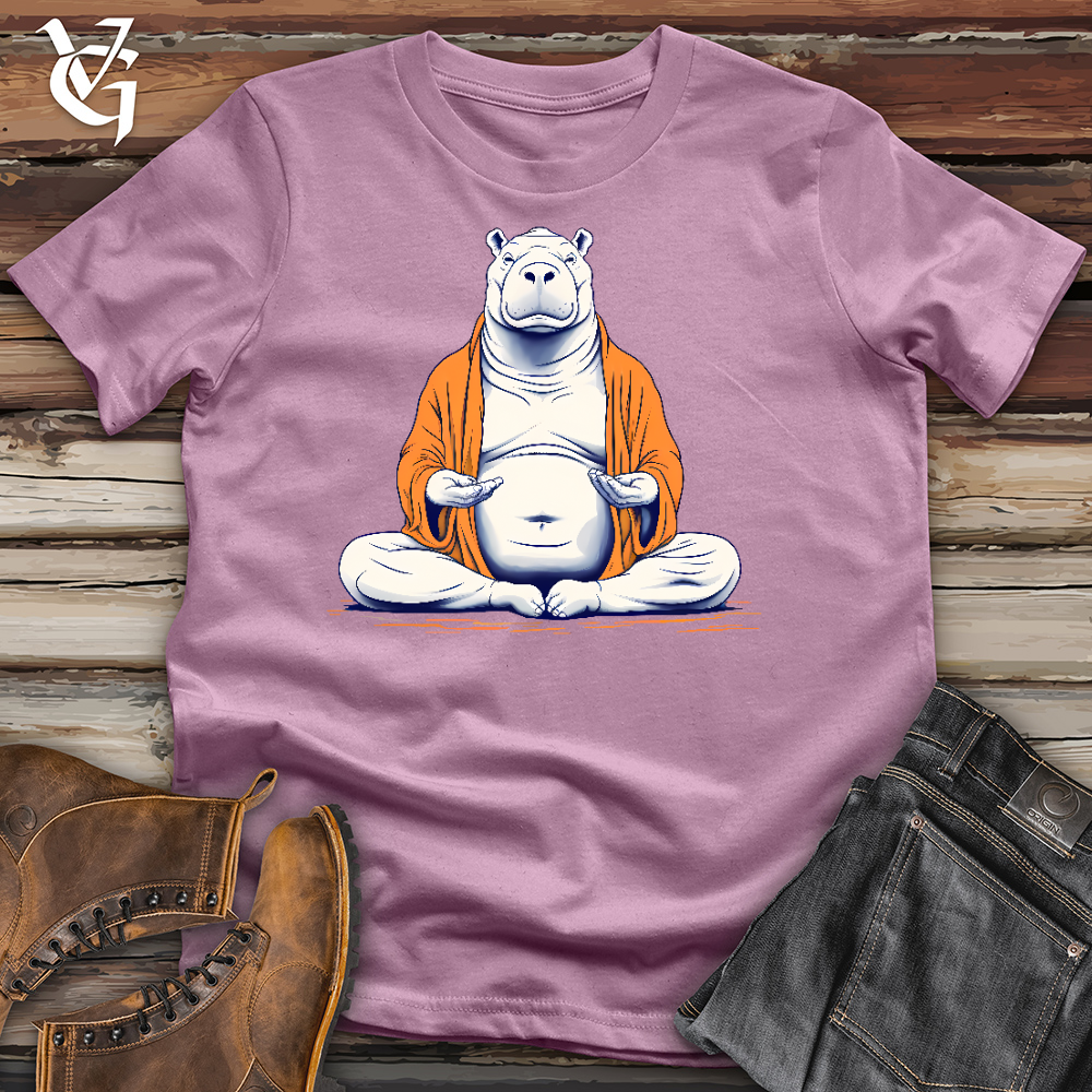 Viking Goods A Meditating Hippo Cotton Tee Orchid / L