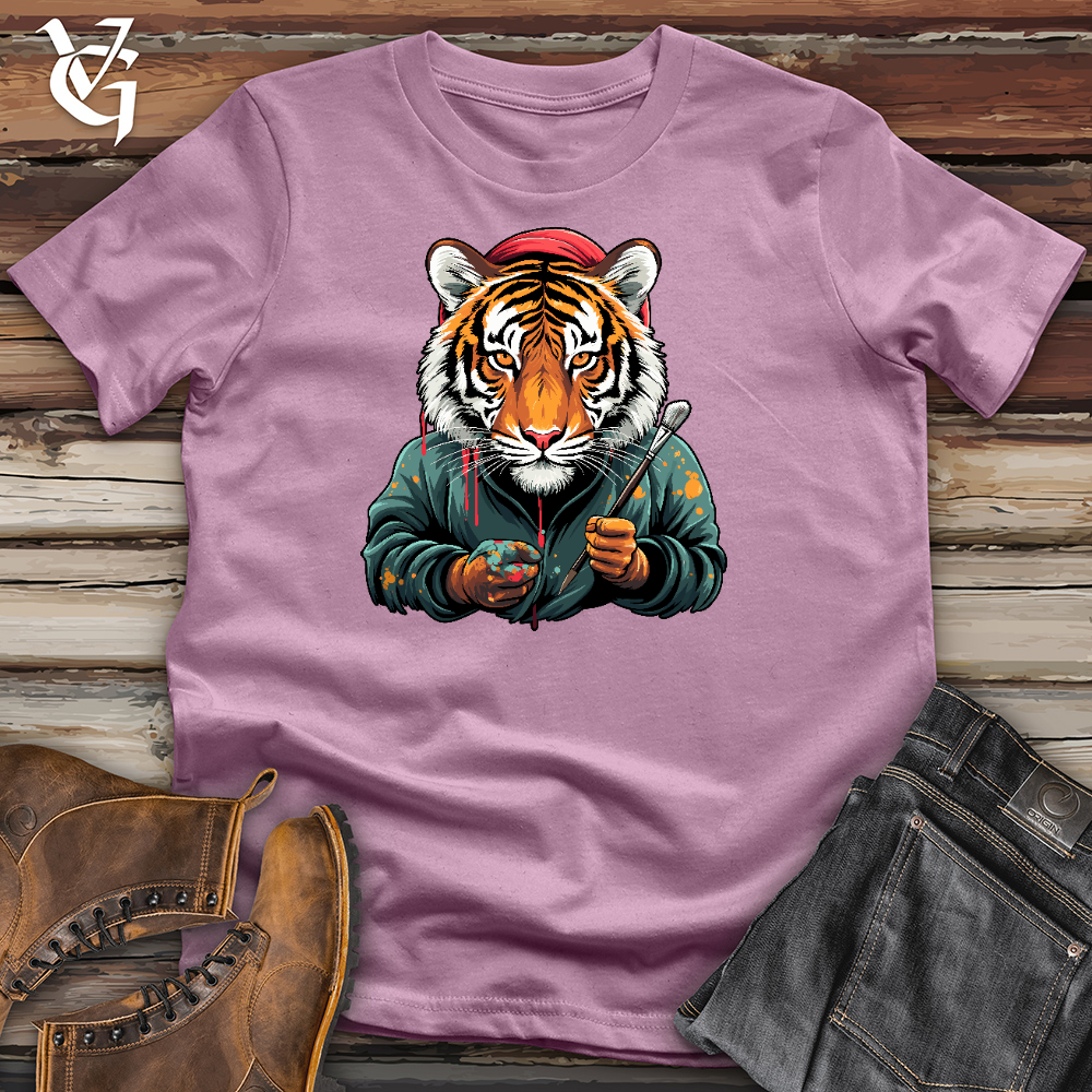 Viking Goods A Tiger With Painting Brush Cotton Tee Orchid / L