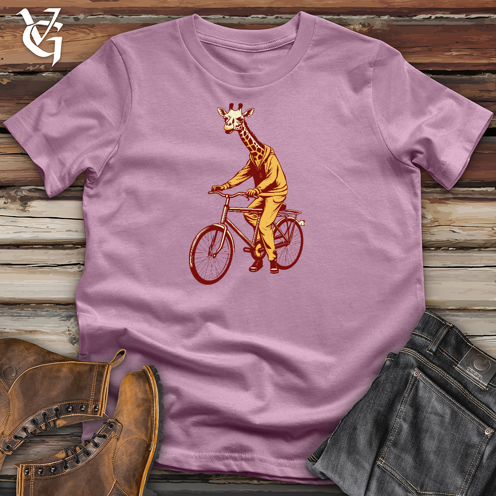 Viking Goods Cycling Giraffe Cotton Tee Orchid / L