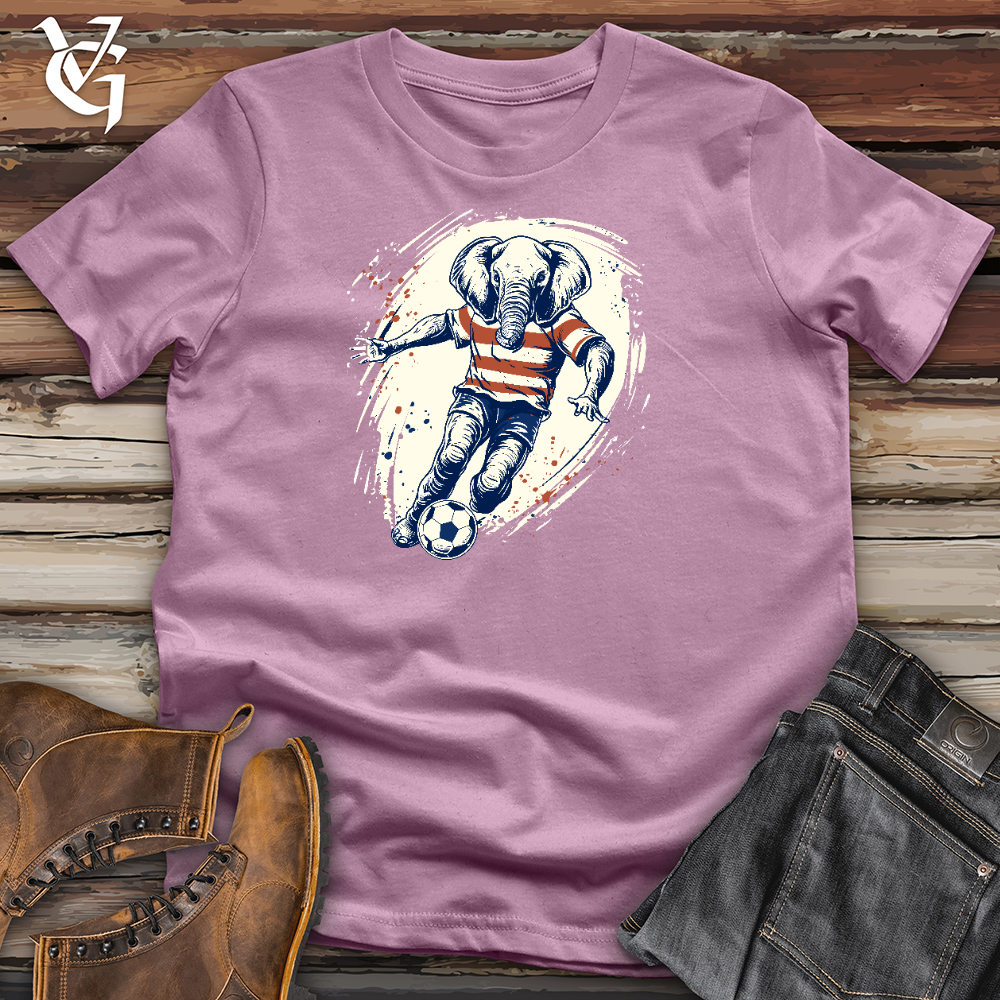 Viking Goods Elephant Playing Football Cotton Tee Orchid / L