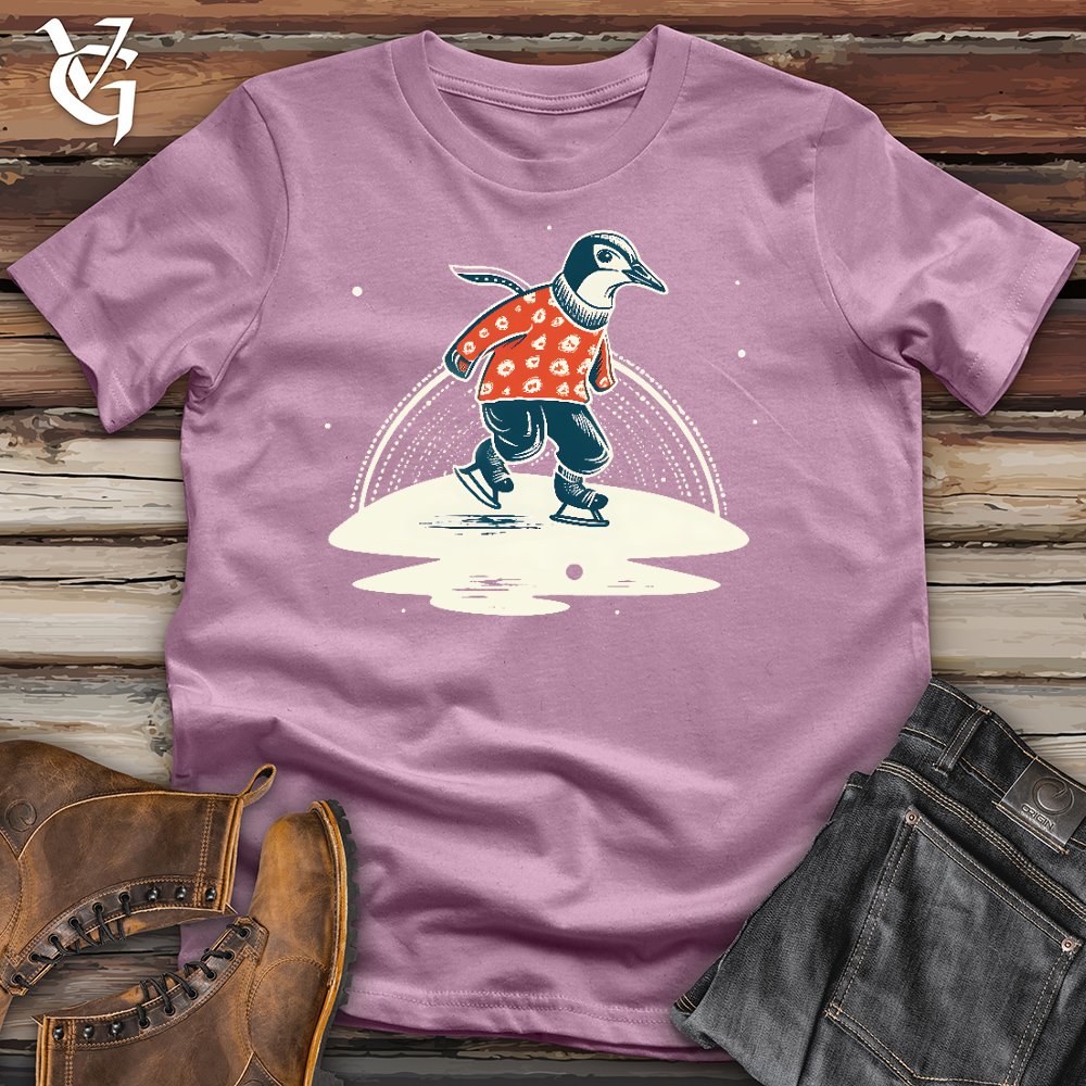 Viking Goods Ice Skating Penguin Cotton Tee Orchid / L