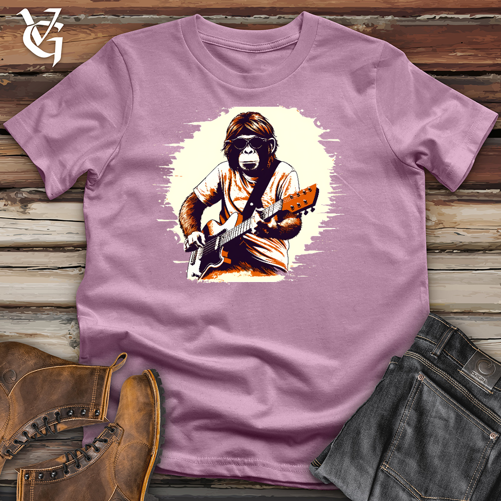 Viking Goods Monkey Playing Guitar Cotton Tee Orchid / L