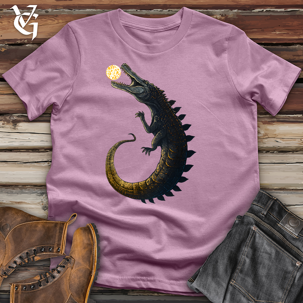 Viking Goods Moon Grabbing Crocodile Cotton Tee Orchid / L