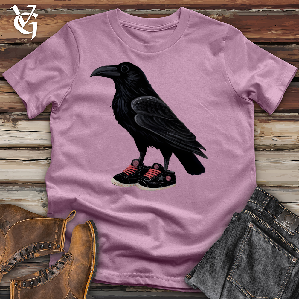 Viking Goods Raven Wearing Sneakers Cotton Tee Orchid / L