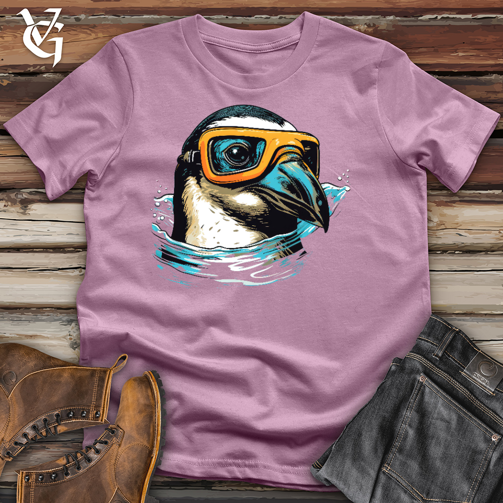 Viking Goods Swimming Penguin Cotton Tee Orchid / L