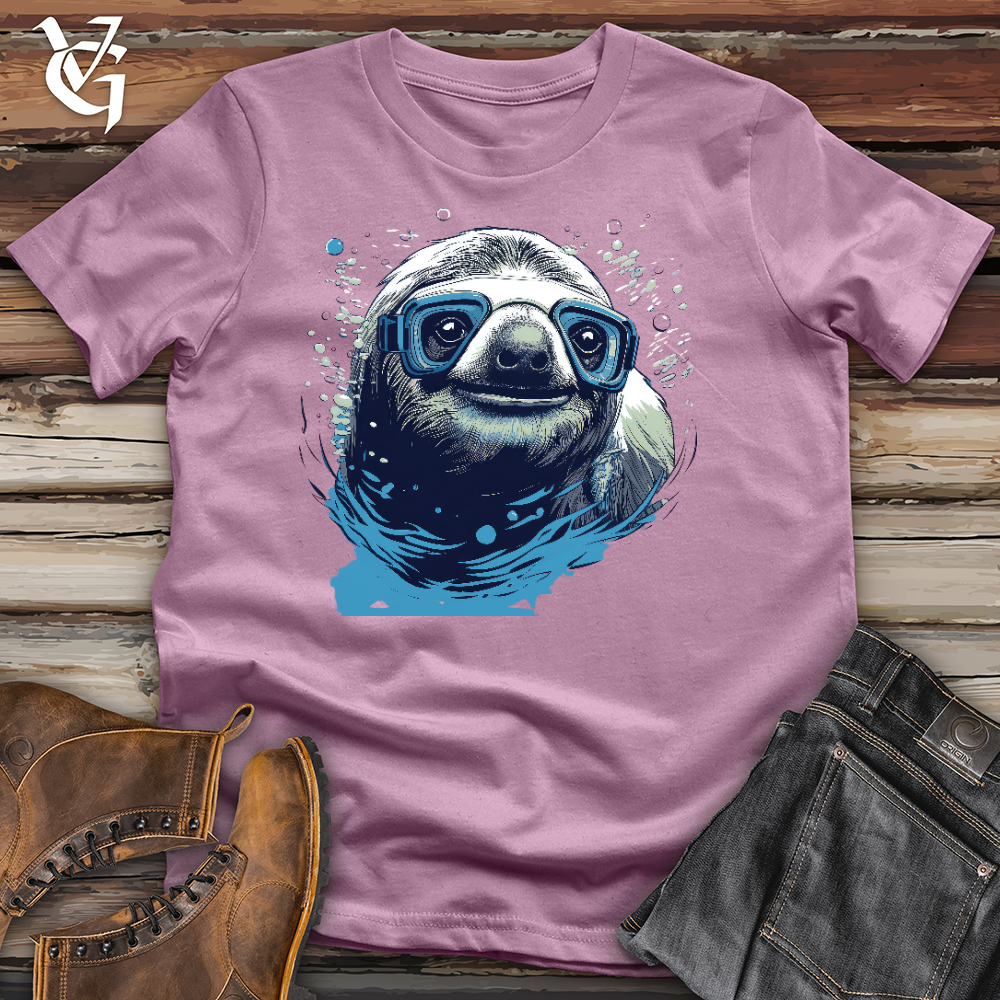 Viking Goods Swimming Sloth Cotton Tee Orchid / L