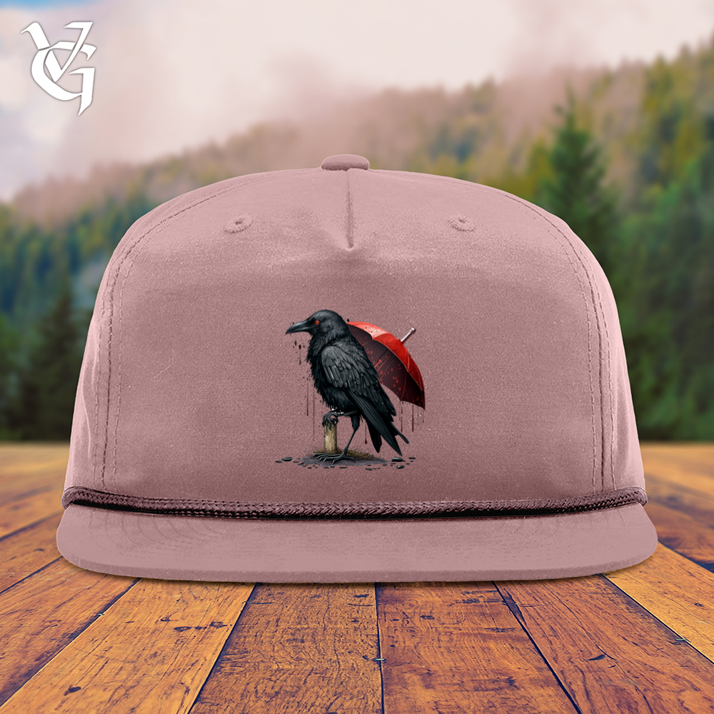 Viking Goods Raven In The Rain Snapback Cap Pale Peach/ Maroon