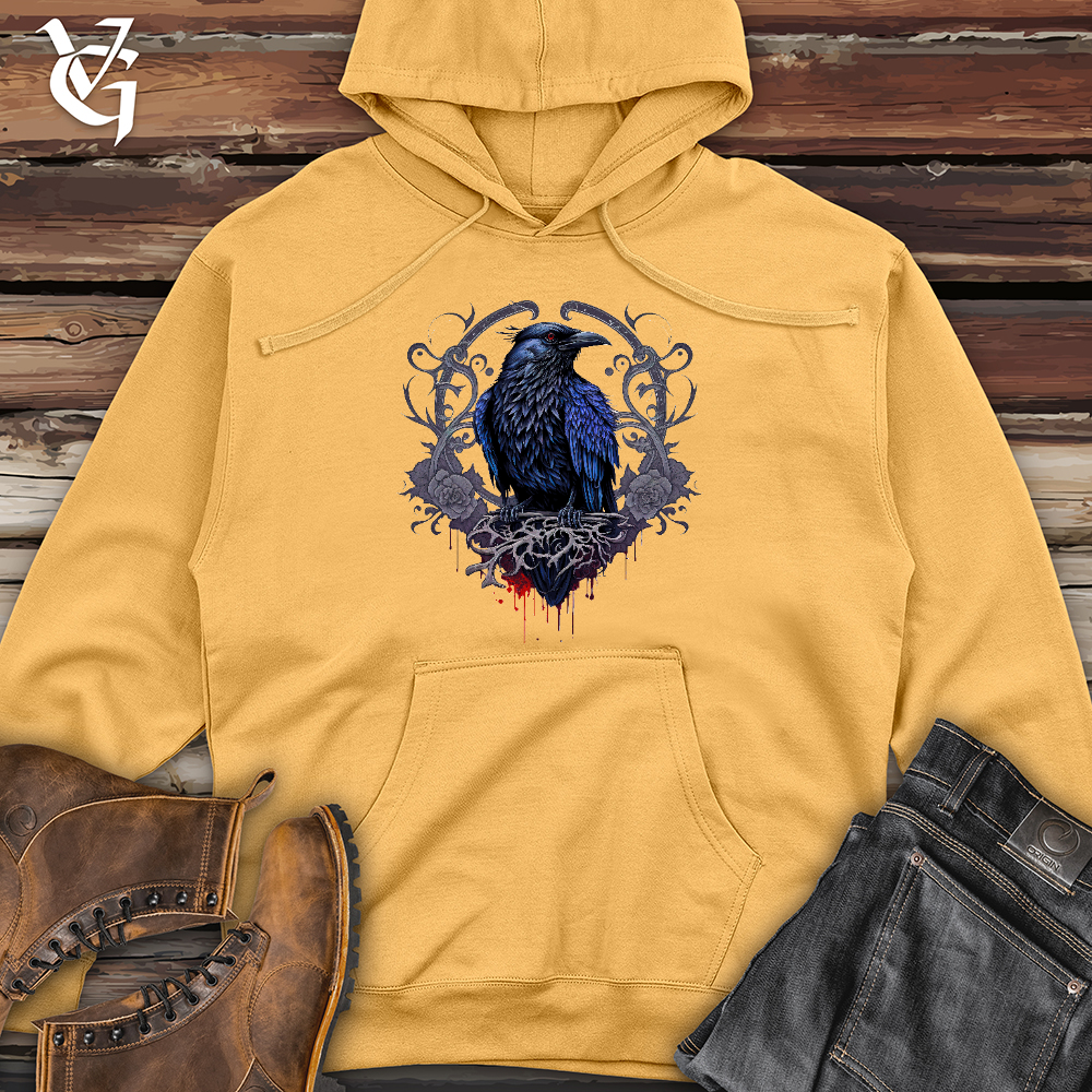 Viking Goods Odins Raven Midweight Hooded Sweatshirt Peach / L