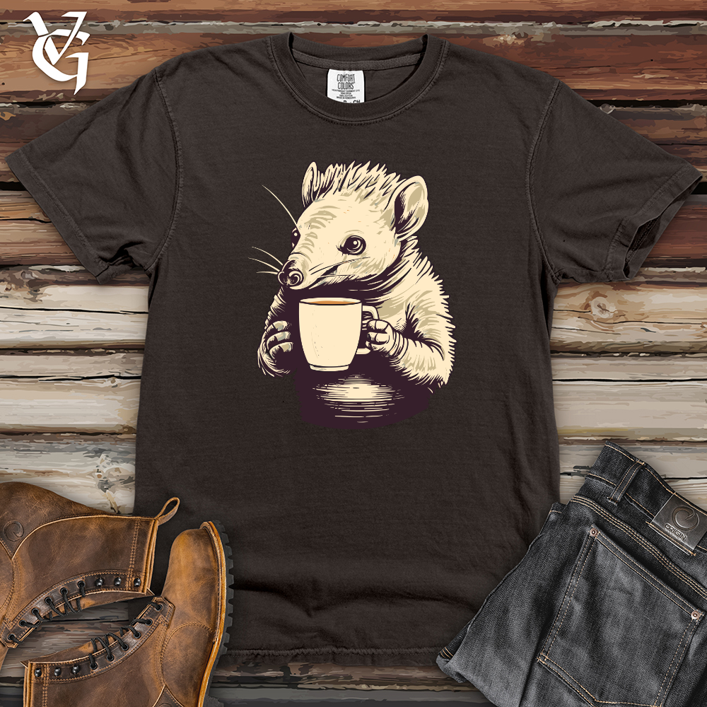 Viking Goods Armadillo Coffee Sip Bliss Heavy Cotton Comfort Colors Tee Pepper / L