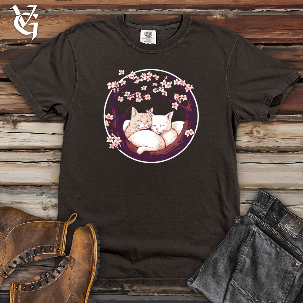 Viking Goods Cherry Blossom Felines Heavy Cotton Comfort Colors Tee Pepper / L