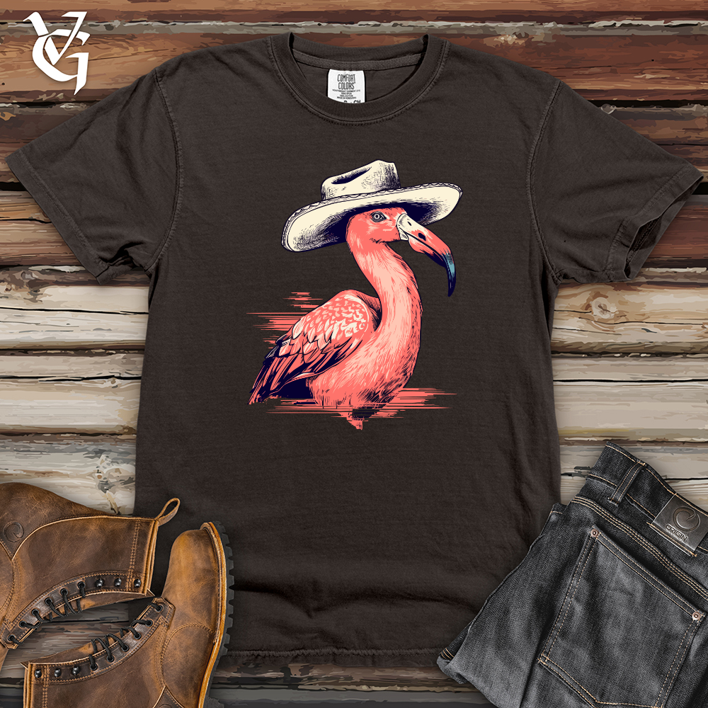 Viking Goods Flamingo Tropical Trek Cowboy Cap Heavy Cotton Comfort Colors Tee Pepper / L