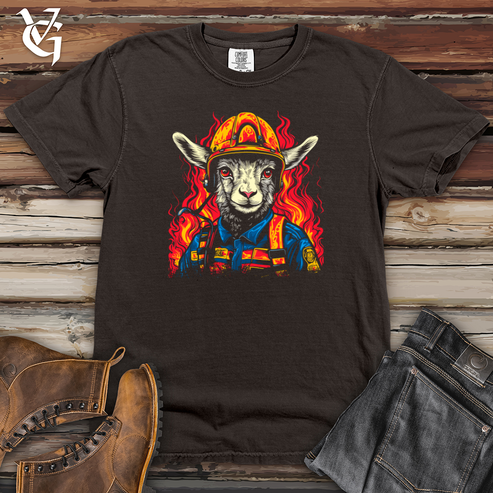 Viking Goods Goat Firefighter Bravery Heavy Cotton Comfort Colors Tee Pepper / L