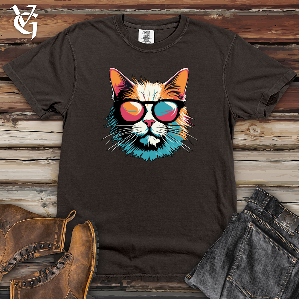 Viking Goods Retro Shades Cat Heavy Cotton Comfort Colors Tee Pepper / L