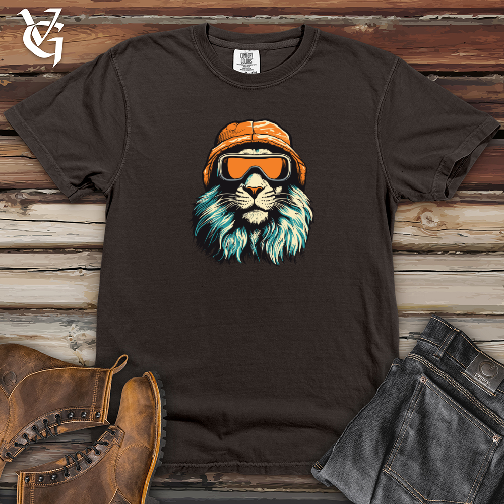 Viking Goods Retro Ski Mask Lion Heavy Cotton Comfort Colors Tee Pepper / L