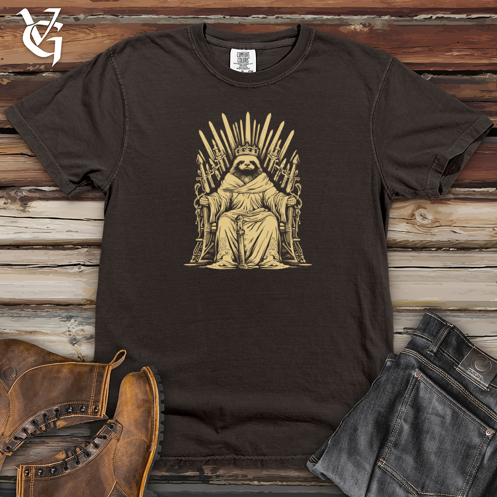 Viking Goods Sloth Regal Throne Heavy Cotton Comfort Colors Tee Pepper / L
