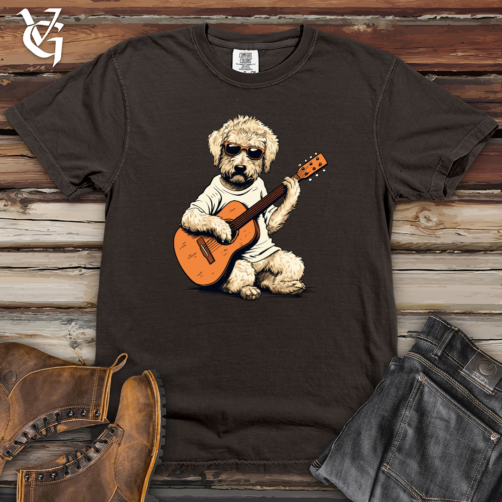Viking Goods Strumming Doodle Dog Melody Heavy Cotton Comfort Colors Tee Pepper / L