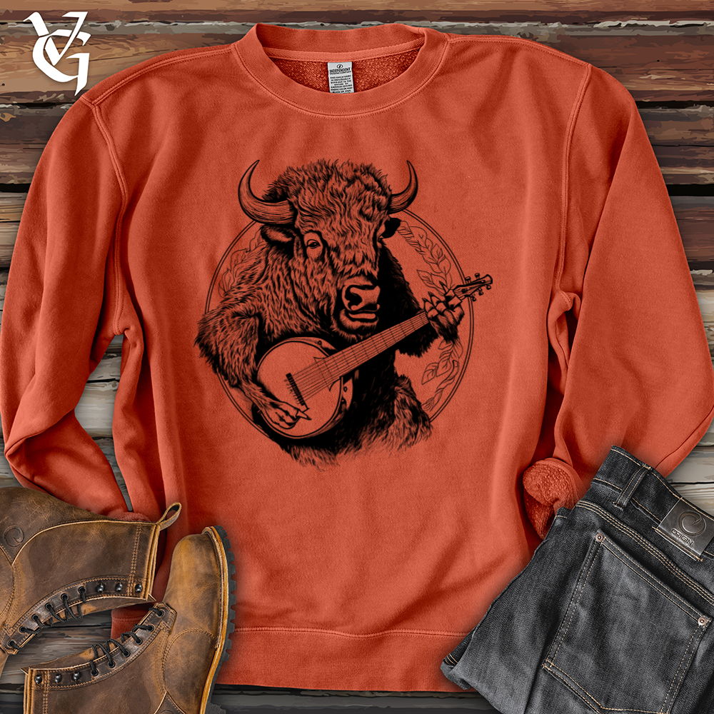 Viking Goods Banjo Bison Pigment-Dyed Crewneck Pigment Amber / L