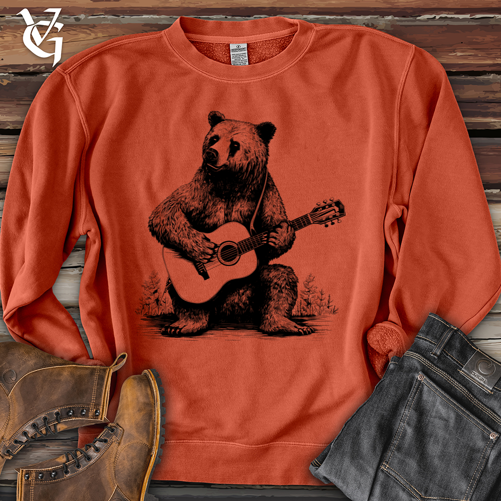 Viking Goods Bear Guitarist Pigment-Dyed Crewneck Pigment Amber / L