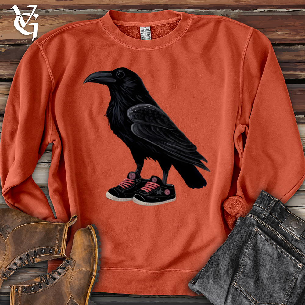 Viking Goods Raven Wearing Sneakers Pigment-Dyed Crewneck Pigment Amber / L