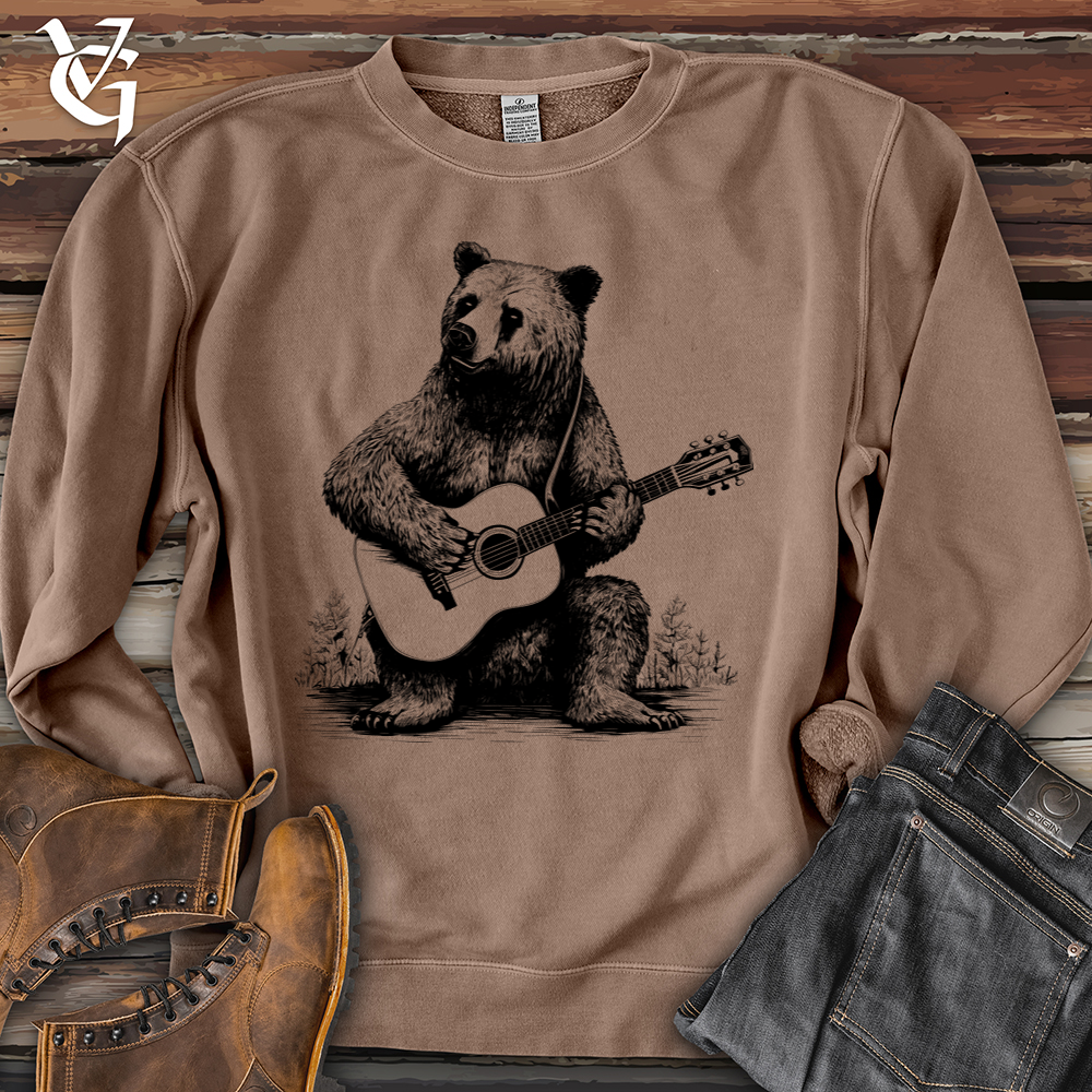 Viking Goods Bear Guitarist Pigment-Dyed Crewneck Pigment Clay / L