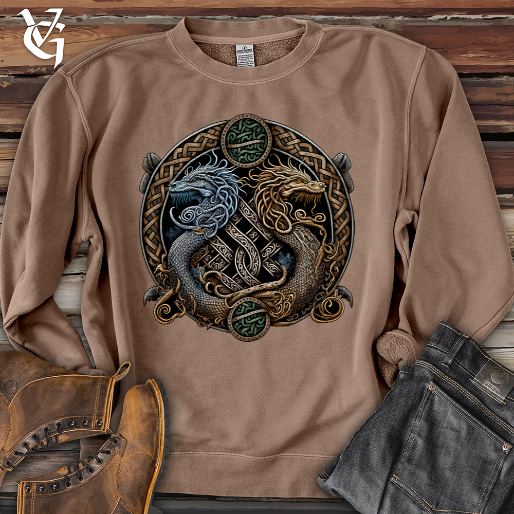 Viking Goods Two Dragons Pigment-Dyed Crewneck Pigment Clay / L