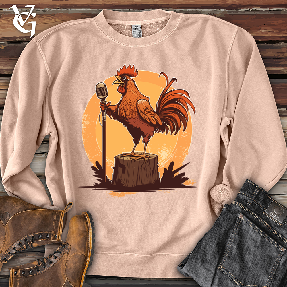 Viking Goods Chicken Rockstar Midweight Crewneck Pigment Dusty Pink / L