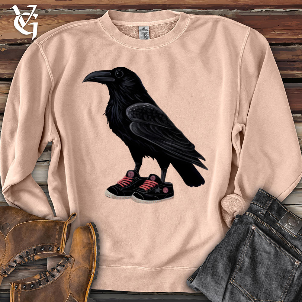 Viking Goods Raven Wearing Sneakers Pigment-Dyed Crewneck Pigment Dusty Pink / L