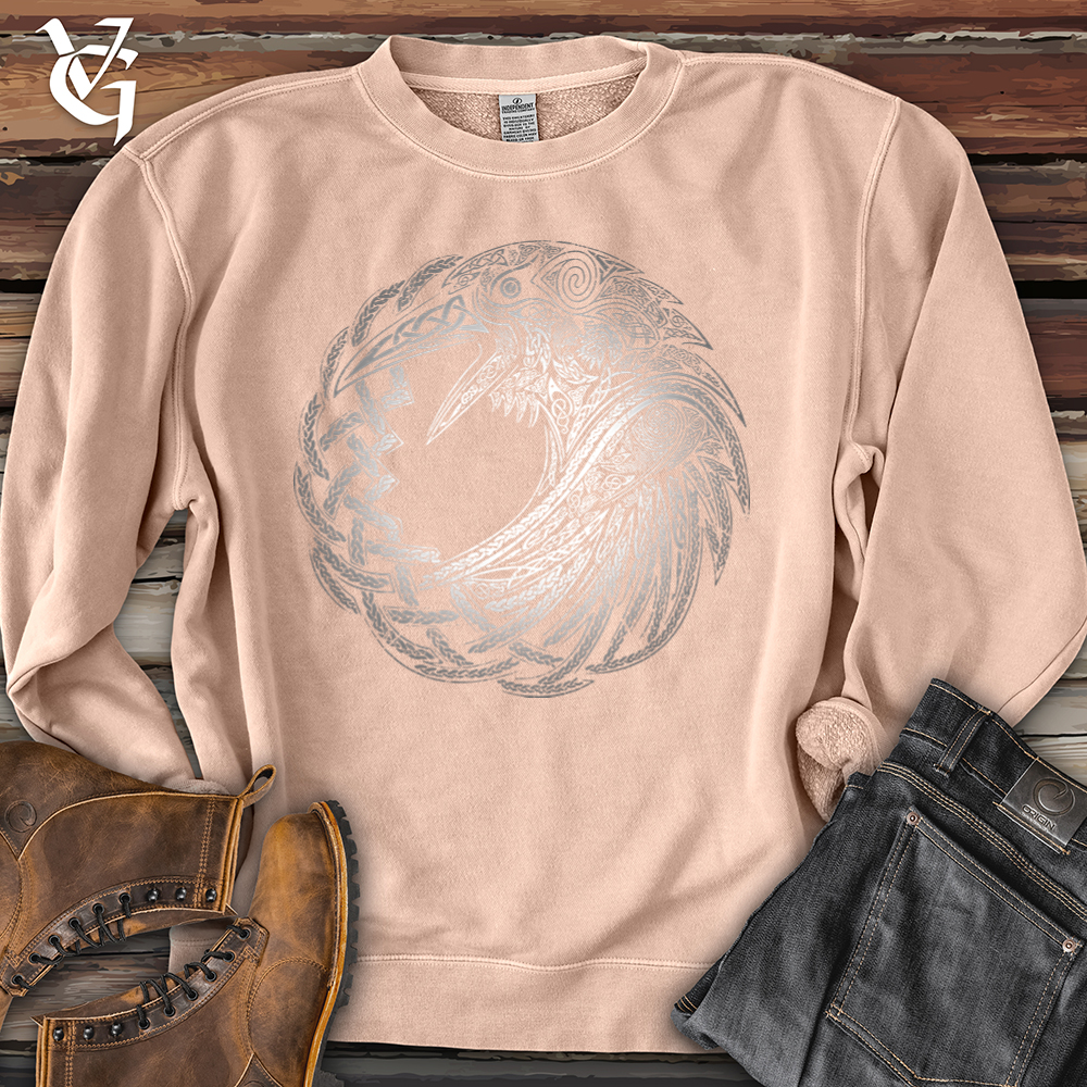 Viking Goods Silver Glass Raven Pigment-Dyed Crewneck Pigment Dusty Pink / L