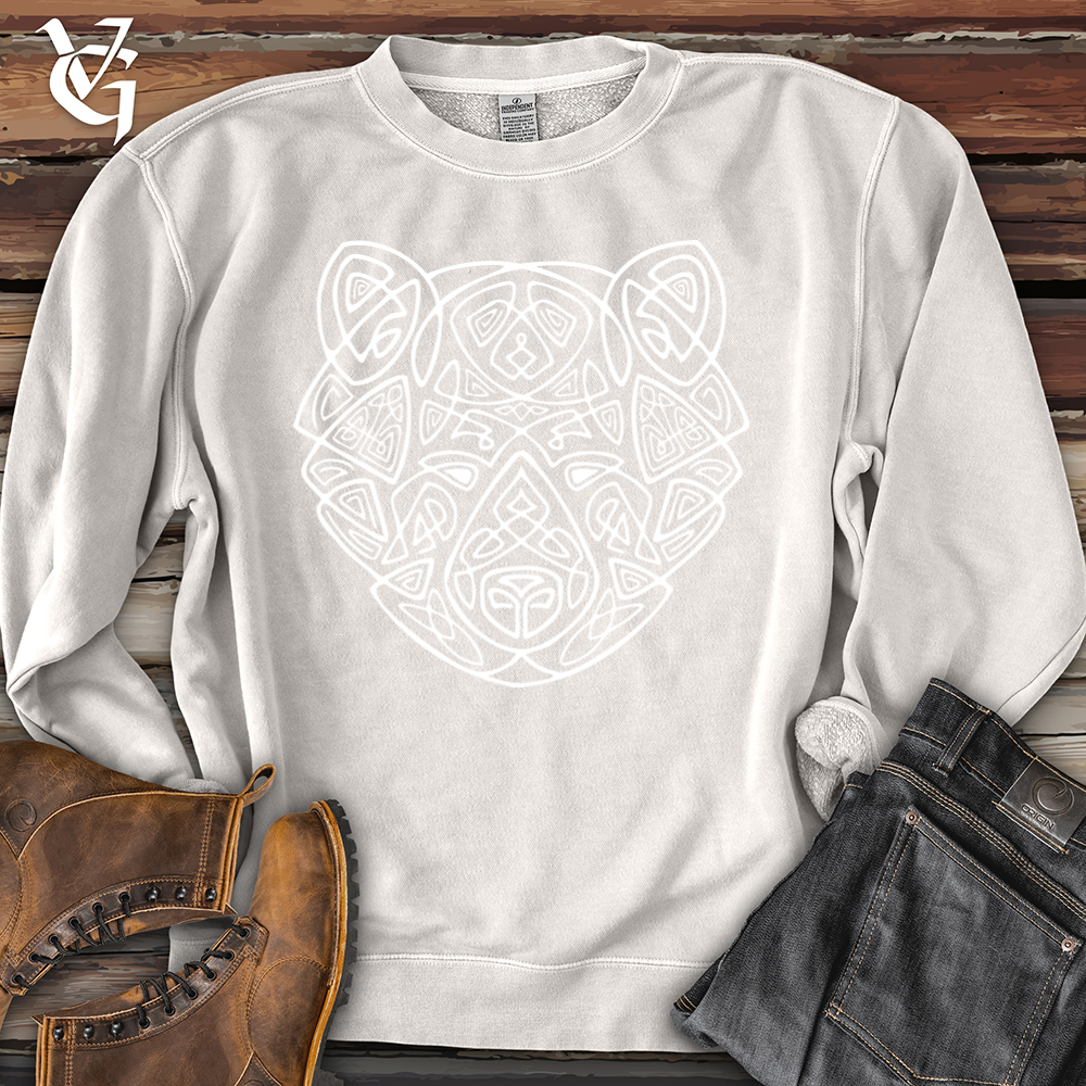 Viking Goods Bear Head Celtic Style Pigment-Dyed Crewneck Pigment Ivory / L