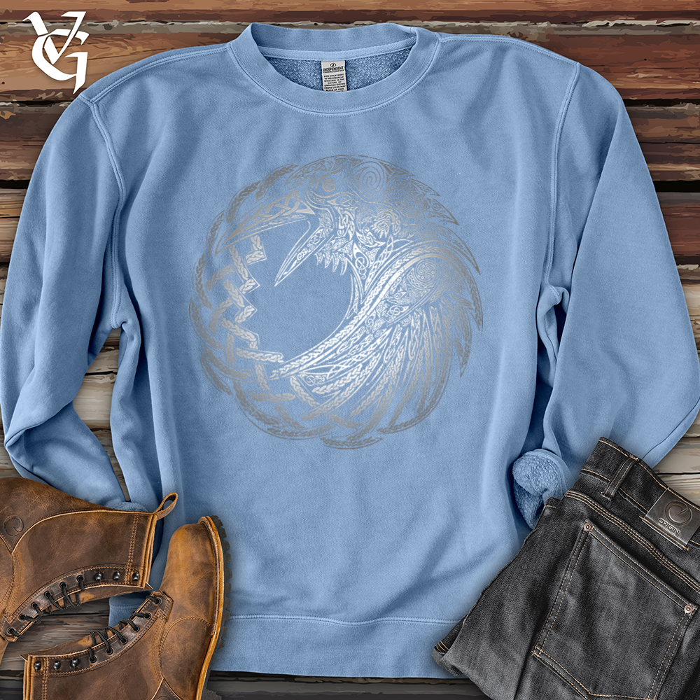 Viking Goods Silver Glass Raven Pigment-Dyed Crewneck Pigment Light Blue / L