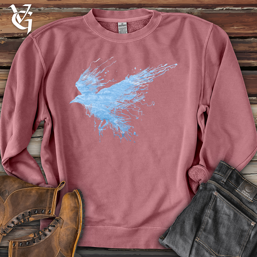 Viking Goods Smokey Winter Raven Pigment-Dyed Crewneck Pigment Maroon / L